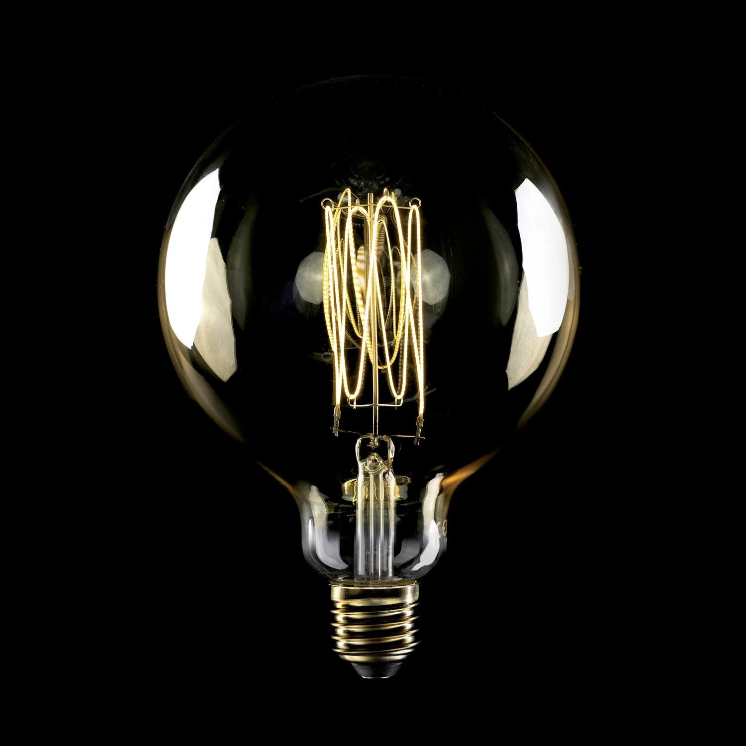 LED Golden Light Bulb Carbon Line Filament Cage Globe G125 7W 640Lm E27 2700K Dimmable - C56