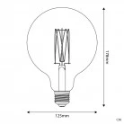 LED Golden Light Bulb Carbon Line Filament Cage Globe G125 7W 640Lm E27 2700K Dimmable - C56