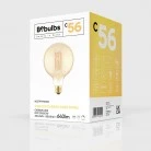 LED Golden Light Bulb Carbon Line Filament Cage Globe G125 7W 640Lm E27 2700K Dimmable - C56