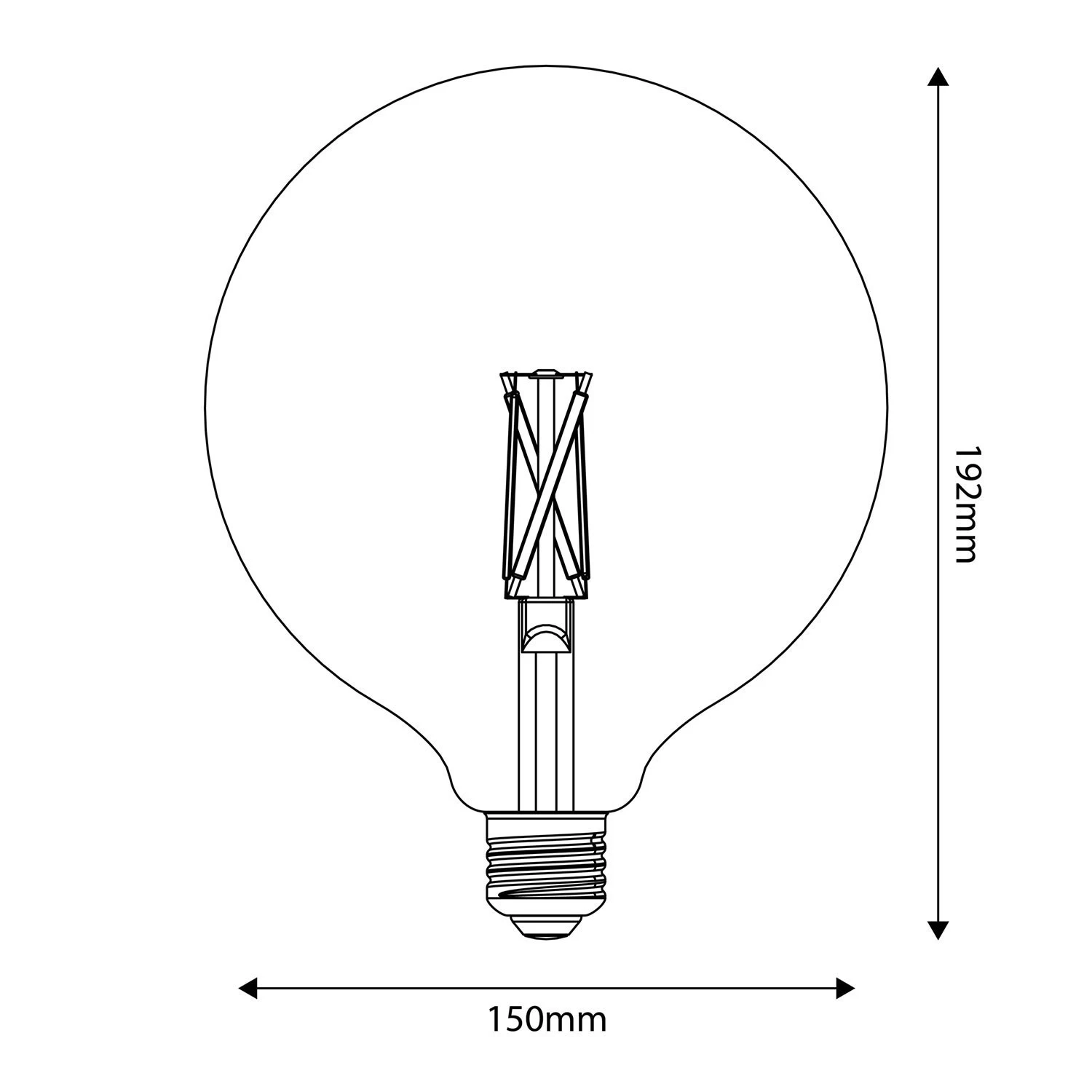 LED Porcelain Effect Light Bulb CRI 95 G150 7W 640Lm E27 2700K Dimmable - P05