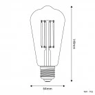 LED Light Bulb Transparent Edison ST64 7W 806Lm E27 3500K Dimmable - N02