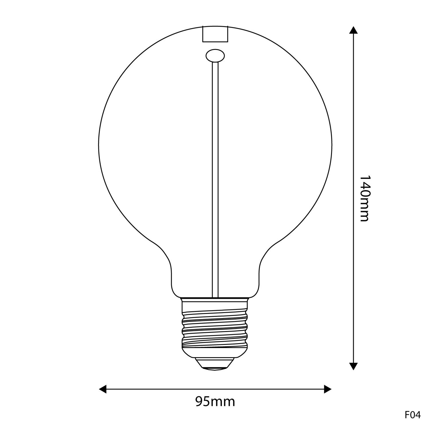 LED Smoky Magnetic Light Bulb Deco Line Globo G95 2,2W 60Lm E27 1800K - F04