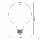 LED Smoky Magnetic Light Bulb Deco Line Globo G125 2,8W 90Lm E27 1800K - F05