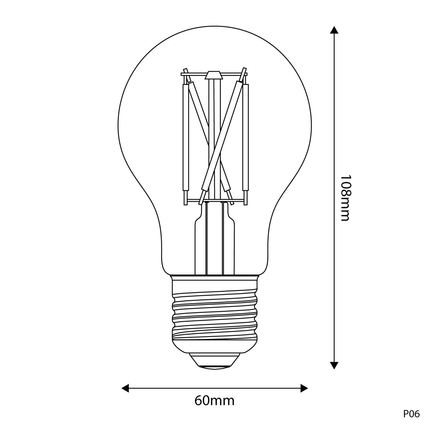 LED Porcelain Effect Light Bulb CRI 95 A60 7W 640Lm E27 2700K Dimmable - P06