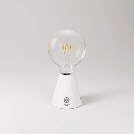 Portable and rechargeable Cabless01 Lamp with bulb - customizable (min 20 pieces) - White