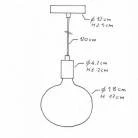 Pendant lamp with textile cable and contrasting metal details - Made in Italy - Bulb included