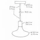 Pendant lamp with textile cable, metal details and 7cm cable clamp - Made in Italy - Bulb included