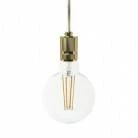 Pendant lamp with textile cable and milled aluminium lamp holder - Made in Italy - Bulb included