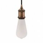 Pendant lamp with twisted textile cable and aluminium lamp holder - Made in Italy