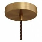 Pendant lamp with twisted textile cable and aluminium lamp holder - Made in Italy