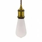 Pendant lamp with twisted textile cable and aluminium lamp holder - Made in Italy