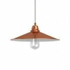 Pendant lamp with textile cable, Swing lampshade and metal details - Made in Italy - Bulb included