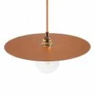 Pendant lamp with textile cable, oversized Ellepi lampshade and metal details - Made in Italy - Bulb included