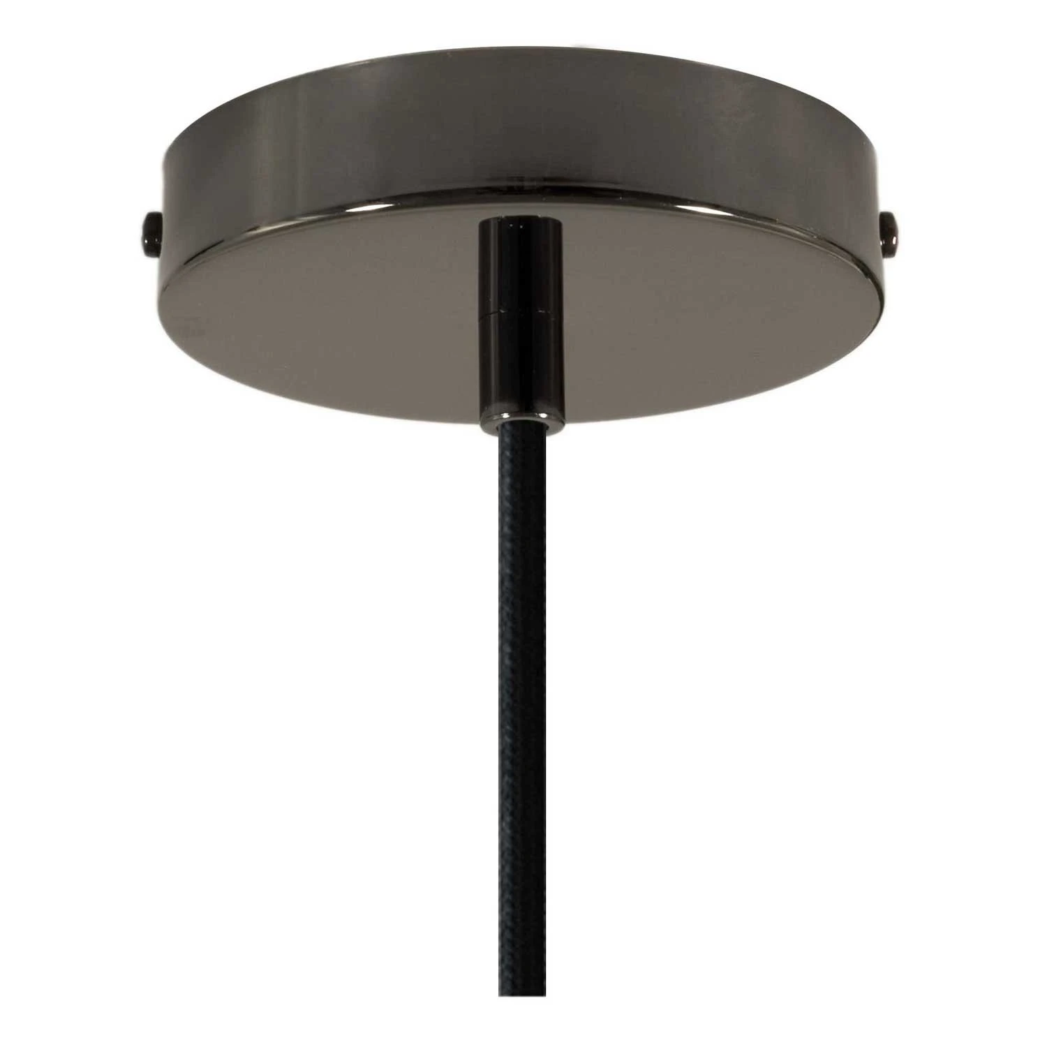 Pendant lamp with textile cable, oversized Ellepi lampshade and metal details - Made in Italy - Bulb included
