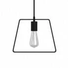 Pendant lamp with textile cable, Duedì Base lampshade and metal details - Made in Italy - Bulb included