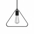 Pendant lamp with textile cable, Duedì Apex lampshade and metal details - Made in Italy - Bulb included