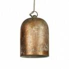 Pendant lamp with textile cable and lampshade Mini Bell XS ceramic shade - Made in Italy - Bulb included