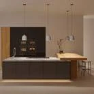 Pendant lamp with textile cable and lampshade Bell M in ceramic - Made in Italy - Bulb included