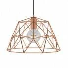 Pendant lamp with textile cable, Dome lampshade and metal details - Made in Italy - Bulb included