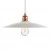 Pendant lamp with textile cable, ceramic Dish lampshade and metal details - Made in Italy - Bulb included