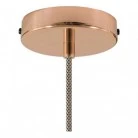 Pendant lamp with textile cable, ceramic Dish lampshade and metal details - Made in Italy - Bulb included
