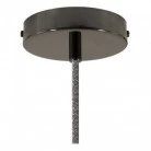 Pendant lamp with textile cable, ceramic Dish lampshade and metal details - Made in Italy - Bulb included