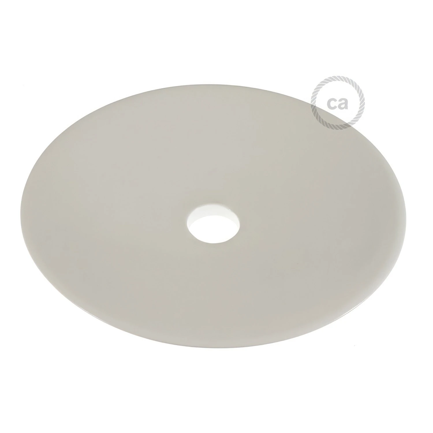 Pendant lamp with textile cable, ceramic Dish lampshade and metal details - Made in Italy - Bulb included