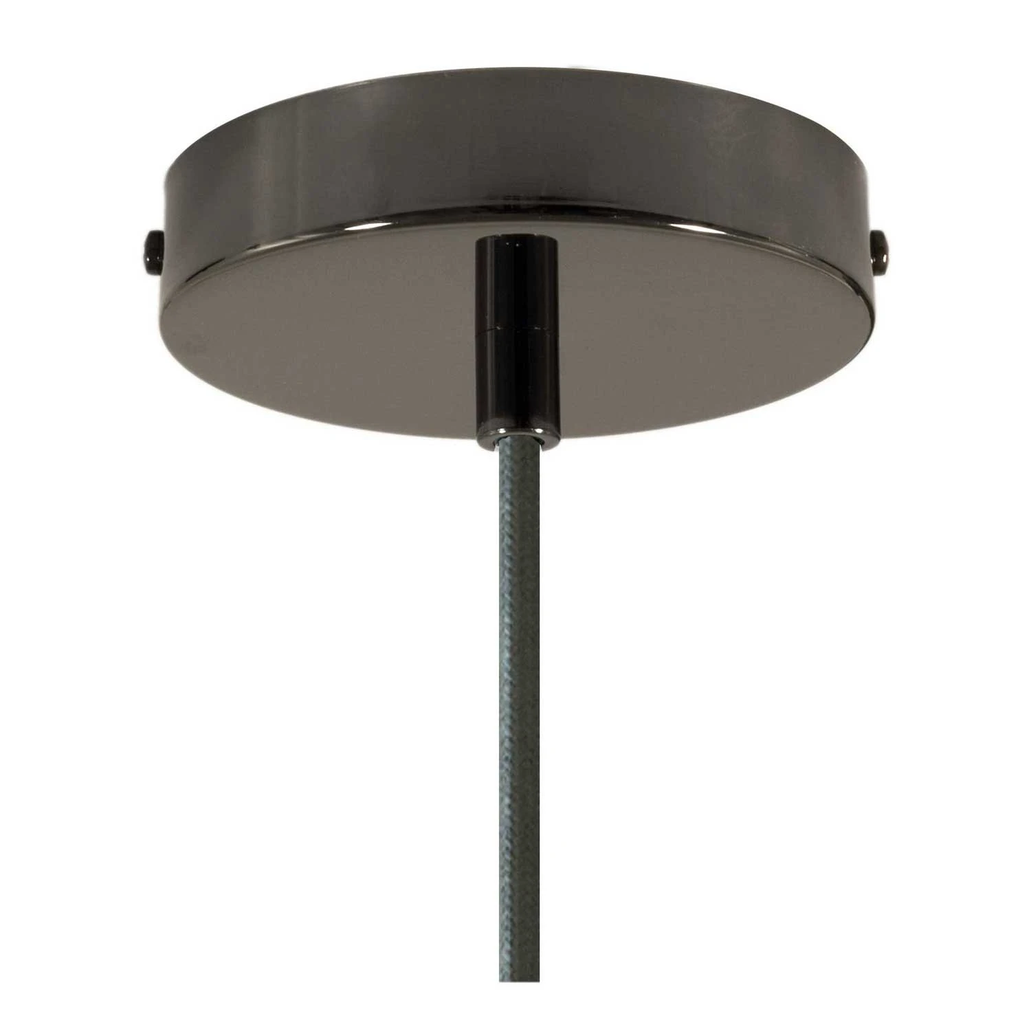 Pendant lamp with textile cable, Vase ceramic lampshade and metal details - Made in Italy - Bulb included