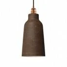 Pendant lamp with textile cable, Bottle ceramic lampshade and metal details - Made in Italy - Bulb included
