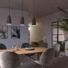 Pendant lamp with textile cable, Bottle ceramic lampshade and metal details - Made in Italy - Bulb included