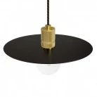 Pendant lamp with textile cable, Ellepi oversized lampshade and knurled lamp holder - Made in Italy - Bulb included