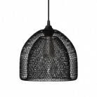 Pendant lamp with textile cable, Ghostbell XL cage lampshade and metal details - Made in Italy - Bulb included
