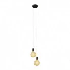2-light multi-pendant lamp featuring fabric cable and metal finishes