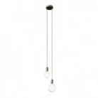 2-light multi-pendant lamp featuring fabric cable and metal finishes