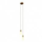 2-light multi-pendant lamp featuring fabric cable and metal finishes