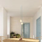 2-light multi-pendant lamp featuring fabric cable and metal finishes