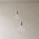 2-light multi-pendant lamp featuring fabric cable and metal finishes