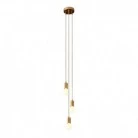 3-light multi-pendant lamp featuring fabric cable and metal finishes