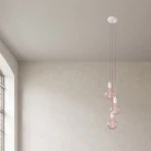 3-light multi-pendant lamp featuring fabric cable and metal finishes