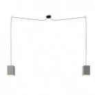 Spider - 2-light multi-pendant Made in Italy lamp featuring fabric cable and concrete lampshade