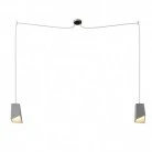 Spider - 2-light multi-pendant Made in Italy lamp featuring fabric cable and concrete lampshade