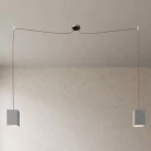 Spider - 2-light multi-pendant Made in Italy lamp featuring fabric cable and concrete lampshade
