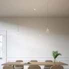 Spider - 3-light multi-pendant Made in Italy lamp featuring fabric cable and Drop lampshade