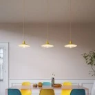 Pendant lighting Made in Italy complete with fabric cable, Swing Pastel lampshade with metal finishing