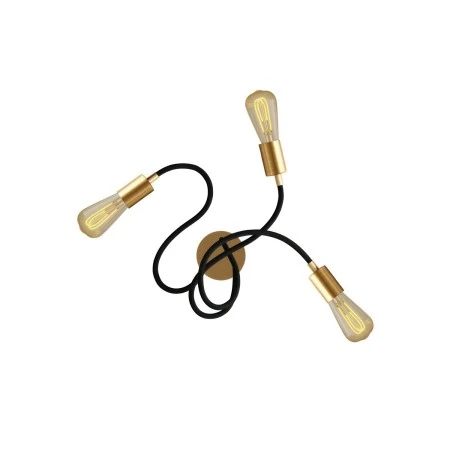 Flex 60 wall or ceiling lamp flexible provides diffused light with LED ST64 light bulb - Brushed bronze