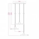 Esse14 suspension lamp with 3 asymmetrical falls comes with Rose-One complete with fabric cable and metal finishes