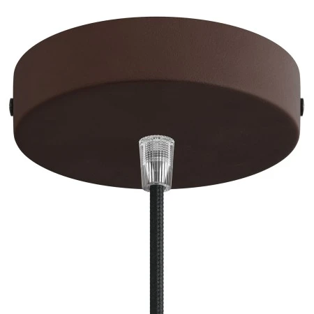 Cylindrical metal ceiling rose kit - Painted dark rust