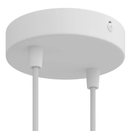 Cylindrical metal 2-hole ceiling rose kit - Matt White