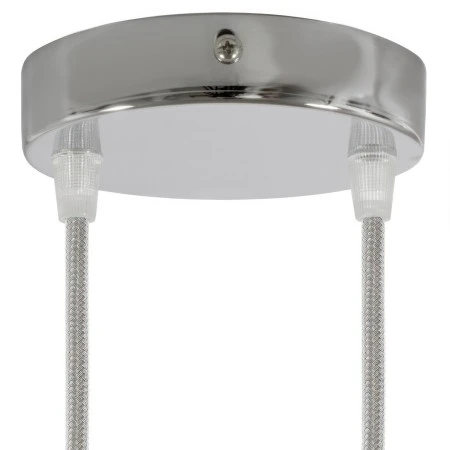 Cylindrical metal 2-hole ceiling rose kit - Chrome