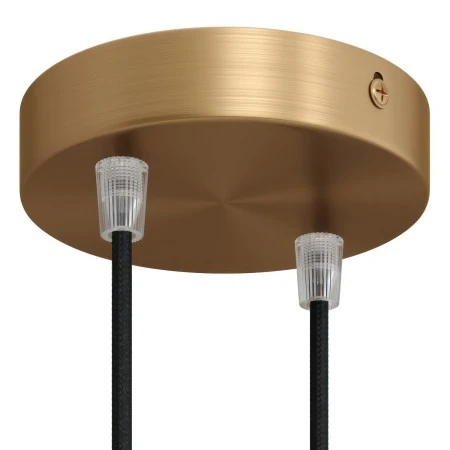 Cylindrical metal 2-hole ceiling rose kit - Brushed bronze